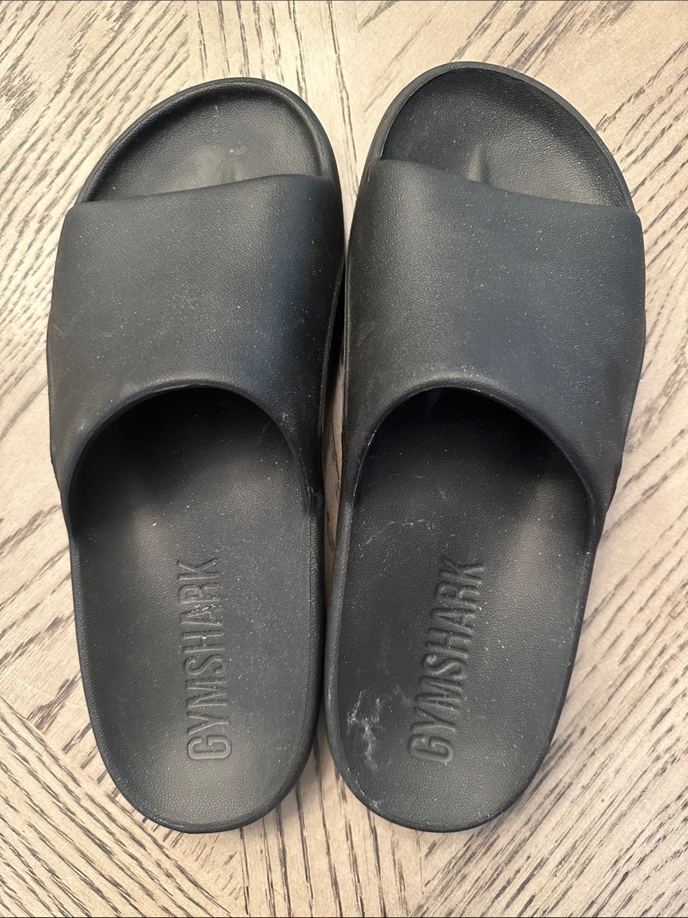 Gymshark Black Men's Slide Sandals with Embossed Logo